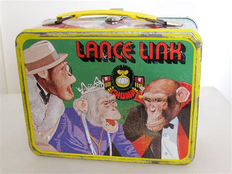 lance link metal lunch box planet of the apes chimp|Vintage Lance Link Secret Chimp Metal Lunch Box EXCELLENT .